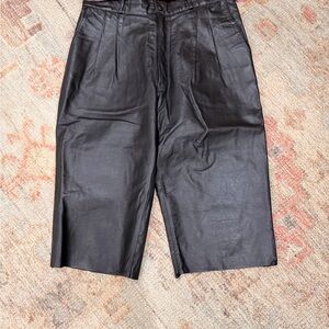 Women’s Black Leather Shorts